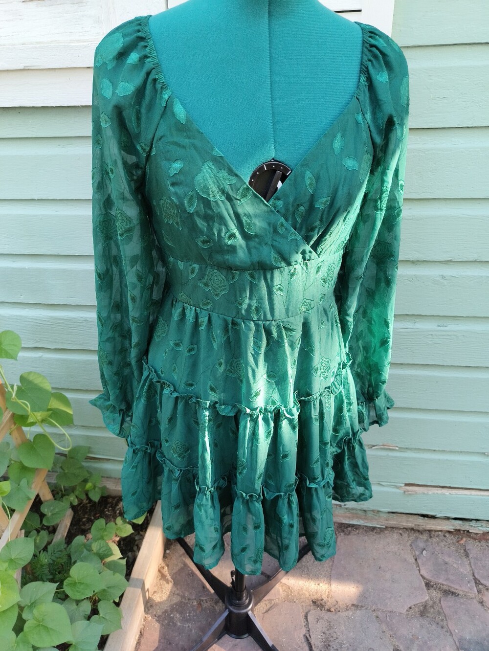 Alter'd State Forest Long-Sleeve Tiered Dress